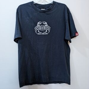 Maui Built Navy Blue Double Sided Crab Logo Short Sleeve Shirt Mens Large